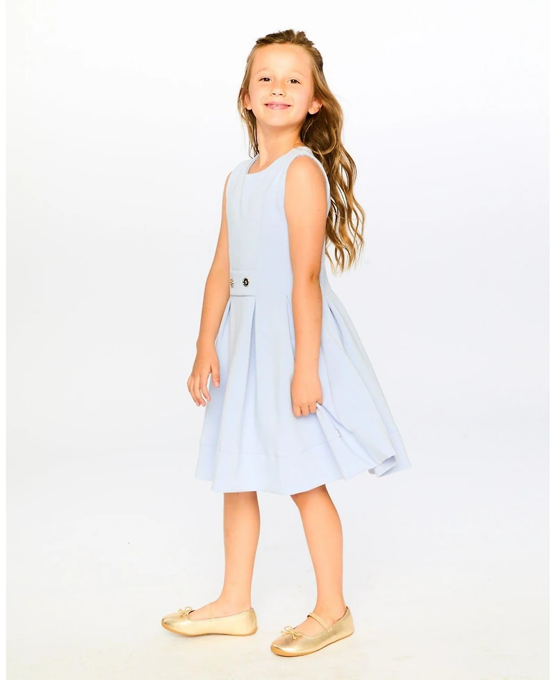 Deux par Little Girls Sleeveless Neoprene Dress Pale