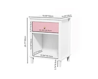 sumyeg Wooden Nightstand with One Drawer and Shelf