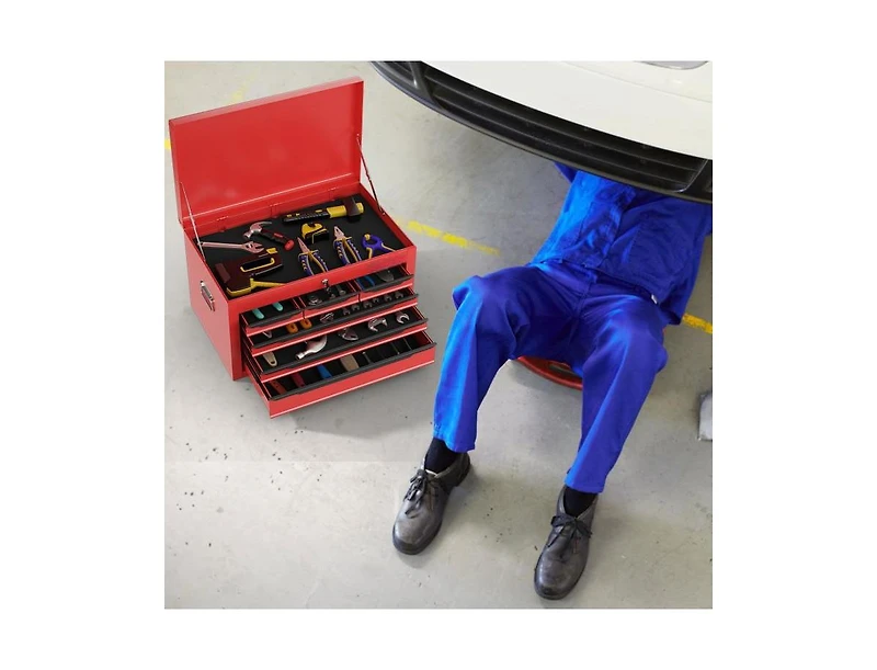 Sugift 24 Inch Tool Chest Case with 6 Drawers and Top Storage for Garage Repair Shop and Warehouse