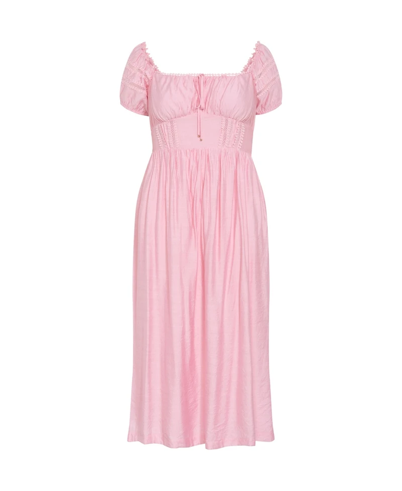 City Chic Women's Ariella Crochet Trim Midi Dress