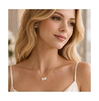 Dloria 2 ct. t.w. Toi et Moi Moissanite Necklace (Pear and Round-Cut, Color D, Fl Clarity) in Gold Vermeil