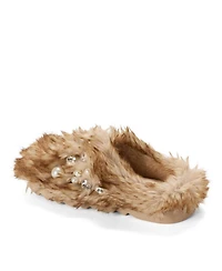 Dearfoams Women's Annabelle Pile Clog Slipper with Embellishment