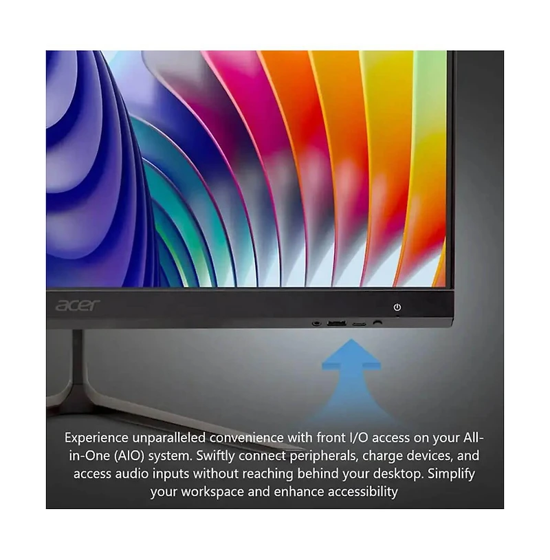 24" All-in-One Desktop Intel Core i3 1305U 8GB Ram Intel Uhd Graphics 512GB Ssd Windows 11 Home Full Hd Ips 120Hz - Black