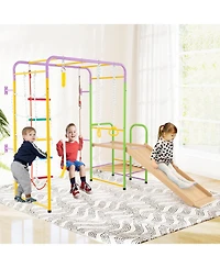 Slickblue Kids Indoor Climbing Playset 8 in 1 Jungle Gym Monkey Bars