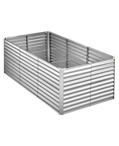 Sugift Galvanized Raised Garden Bed 8 x 4 x 3 ft Rectangular Elevated Planter Box for Vegetables