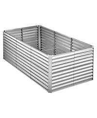 Sugift Galvanized Raised Garden Bed 8 x 4 x 3 ft Rectangular Elevated Planter Box for Vegetables