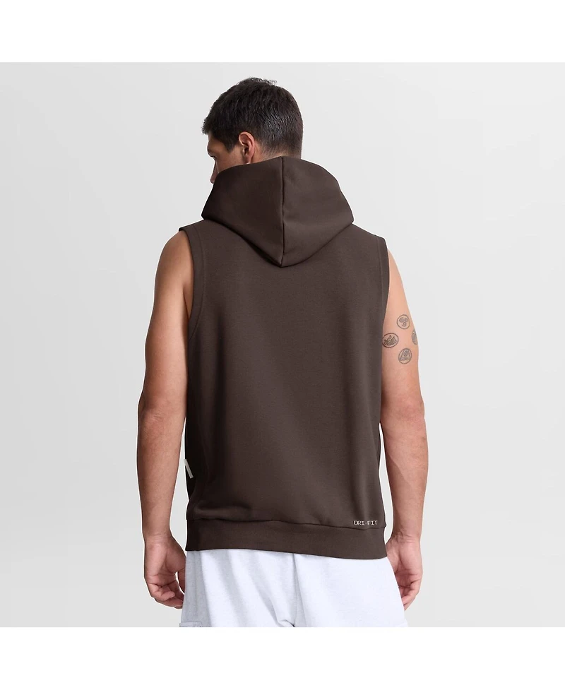 Nike Men's Brown San Diego Padres Authentic Collection Standard Issue Dri-fit Sleeveless Hoodie