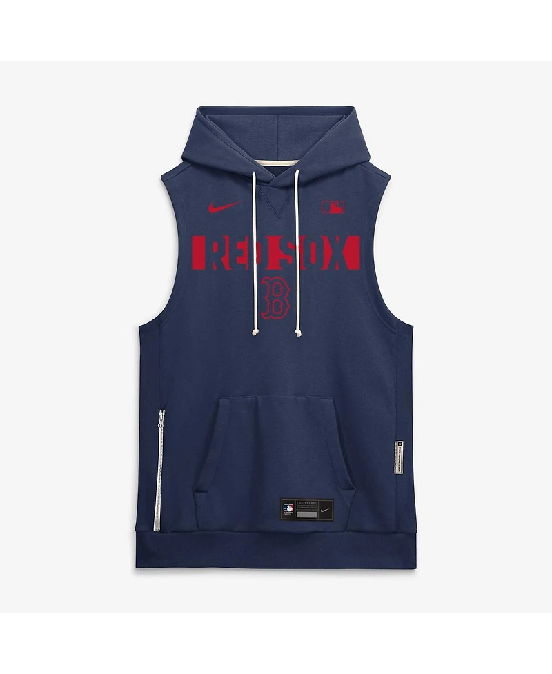 Nike Men's Navy Boston Red Sox Authentic Collection Standard Issue Dri-fit Sleeveless Hoodie