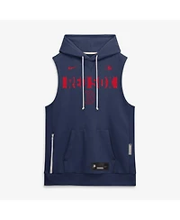 Nike Men's Navy Boston Red Sox Authentic Collection Standard Issue Dri-fit Sleeveless Hoodie