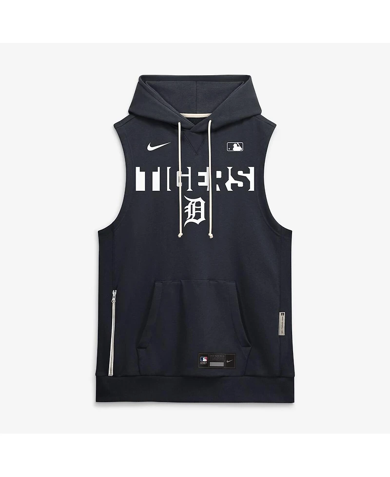 Nike Men's Navy Detroit Tigers Authentic Collection Standard Issue Dri-fit Sleeveless Hoodie