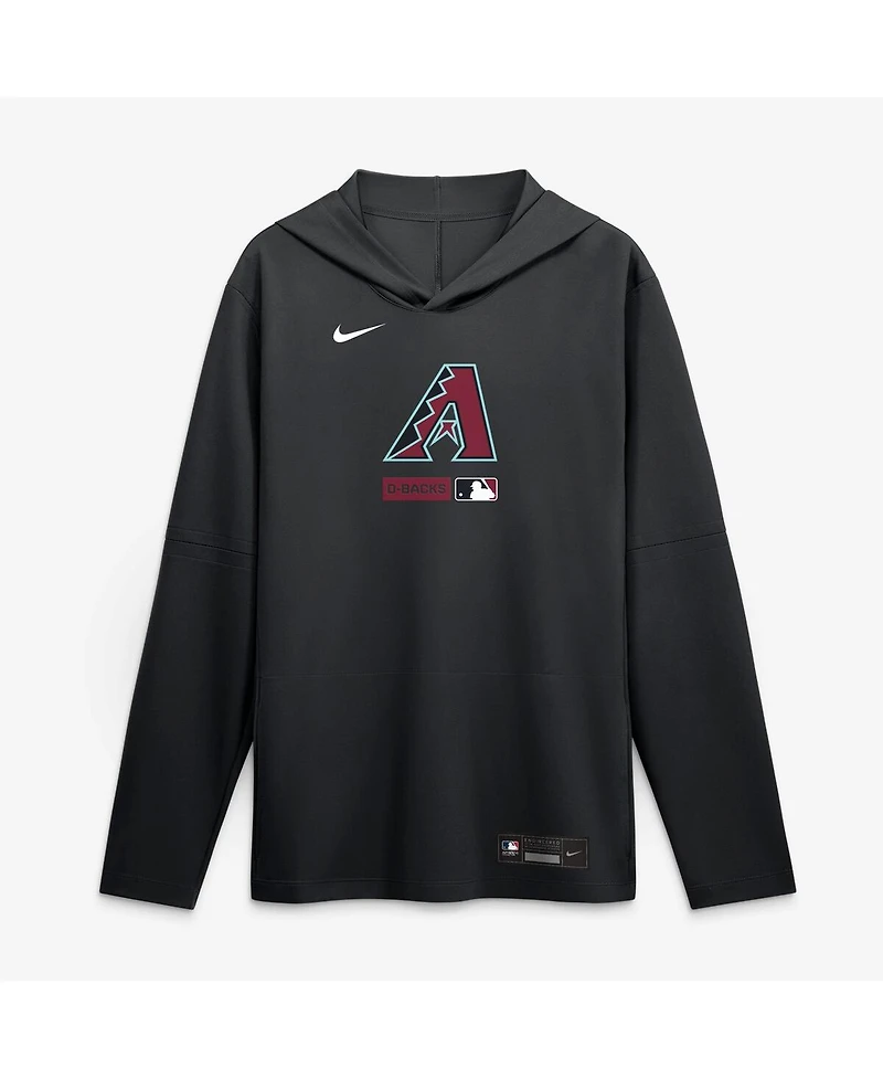 Nike Men's Black Arizona Diamondbacks Authentic Collection Dri-fit Long Sleeve Hoodie