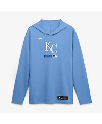 Nike Men's Light Blue Kansas City Royals Authentic Collection Dri-fit Long Sleeve Hoodie