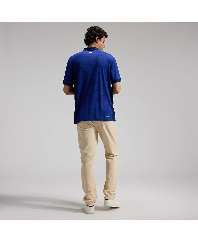Nike Men's Royal Los Angeles Dodgers Authentic Collection Striped Victory Dri-fit Polo Shirt