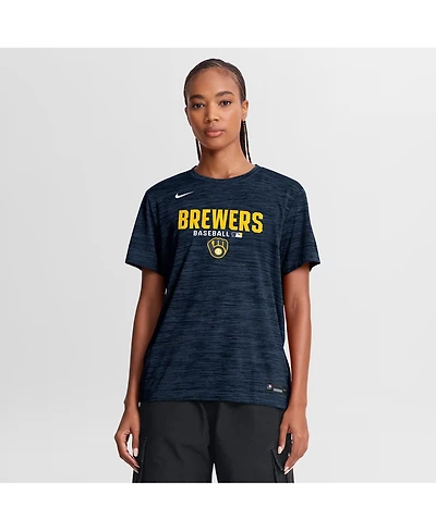 Nike Women's Navy Milwaukee Brewers Authentic Collection Velocity Dri-fit T-Shirt