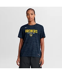 Nike Women's Navy Milwaukee Brewers Authentic Collection Velocity Dri-fit T-Shirt