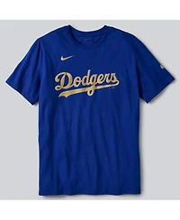 Nike Men's Royal Los Angeles Dodgers 2026 Gold Collection Wordmark T-Shirt