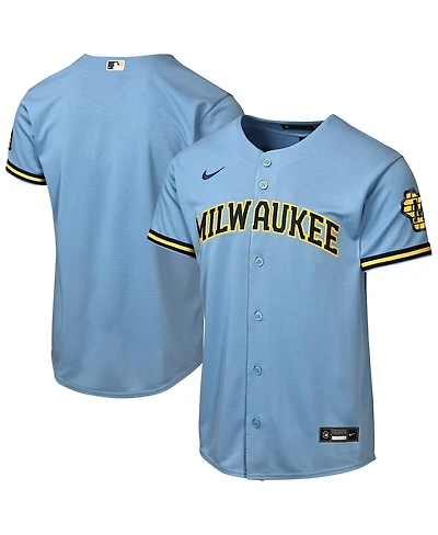Nike Big Boys and Girls Powder Blue Milwaukee Brewers Road Stadium Jersey