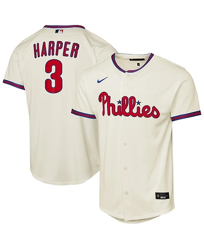 Nike Big Boys and Girls Bryce Harper Cream Philadelphia Phillies Alternate 2 Replica Jersey
