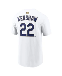 Nike Men's Clayton Kershaw White Los Angeles Dodgers 2026 Gold Collection Player Name Number T-Shirt