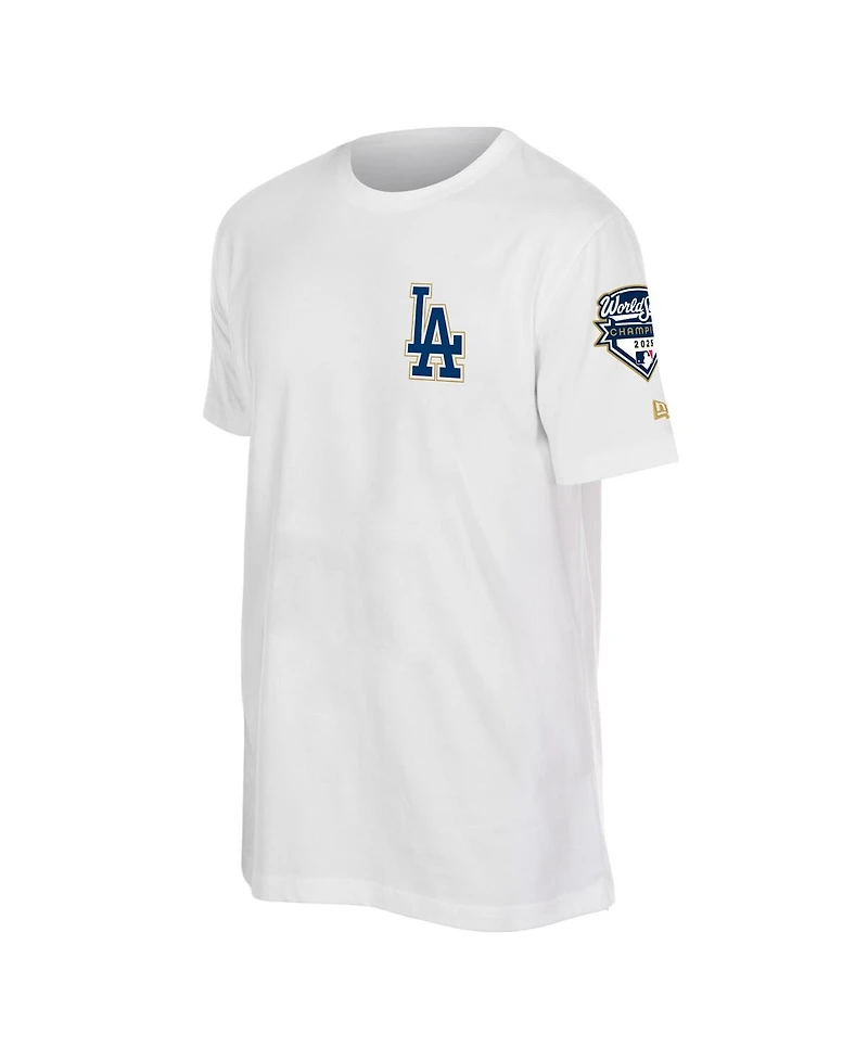 New Era Men's White Los Angeles Dodgers 2026 Gold Collection Logo Patch T-Shirt