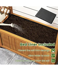 Sugift Wooden Raised Garden Bed with Lattice Trellis and Arched Roof