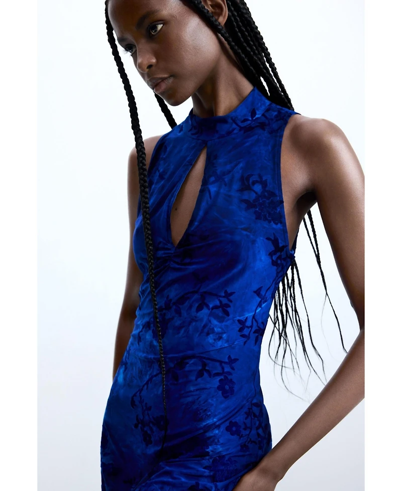 Desigual Women's Flocked dress