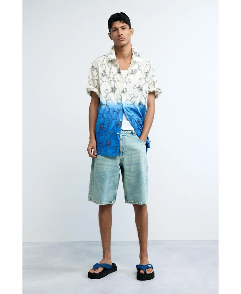 Desigual Men's Embroidered ombre shirt