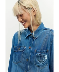 Desigual Women's Denim jacket logo