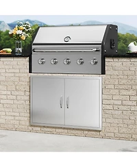 Sugift Double Stainless Steel Bbq Access Door 39W x 26H in for Bbq Island Grilling