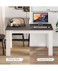 Gouun 47 in Rectangular Kitchen Dining Table for 4 with Anti-Scratch Foot Pads