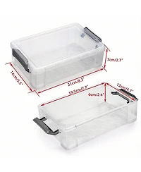 Gnuadz 4 pack Stackable Translucent Pencil Case Marker Organizer Art Supply Storage