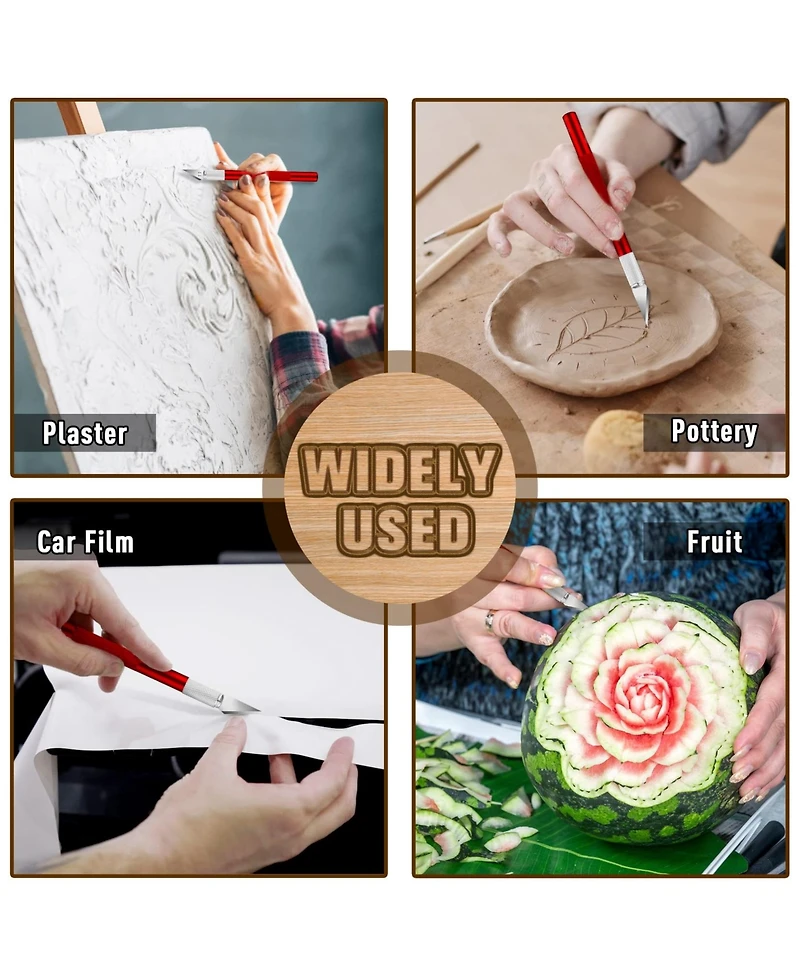 Gnuadz 2 Pack Exacto Knife Set Precision Paper Carving Crafts Art Hobby High Carbon Steel