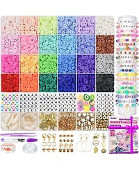 Gnuadz 6000 Clay Beads Bracelet Making Kit Preppy Friendship Polymer Charms Crafts Gifts Ages 6-12 Classic