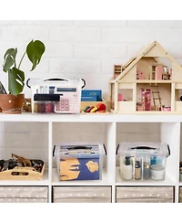 Gnuadz 4 pack 6 qt Storage Latch Box Stackable Container with Lid