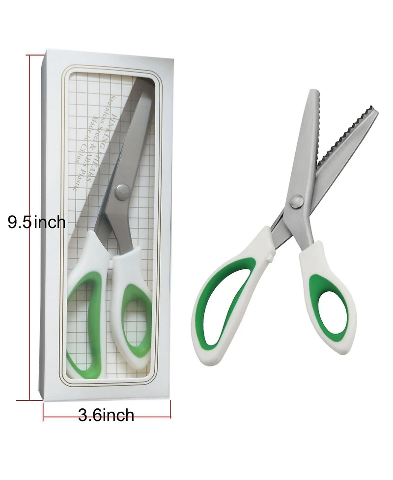 Gnuadz Pinking Shears Comfort Grips Zig Zag Cut Sewing Dressmaking Scissors