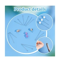 Gnuadz 560pcs 8 Styles Eye Pins Ball Pin Findings Open For Earring Bracelet Pendant Making