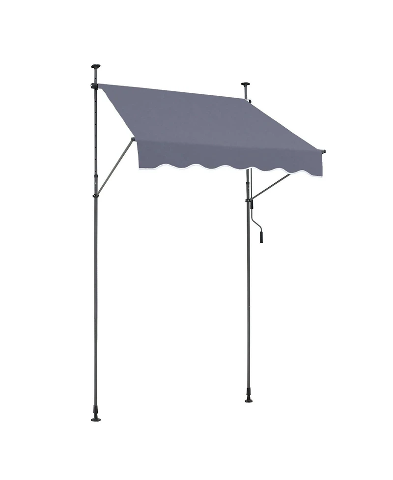 Sugift 59 x 47in Retractable Patio Awning Sunshade Shelter for Patio and Balcony