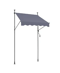 Sugift 59 x 47in Retractable Patio Awning Sunshade Shelter for Patio and Balcony