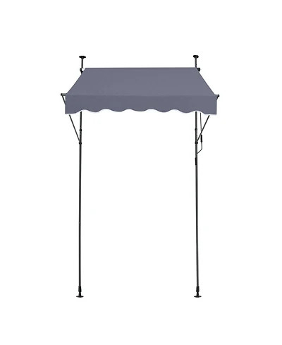 Sugift 59 x 47in Retractable Patio Awning Sunshade Shelter for Patio and Balcony