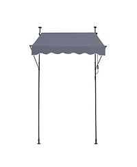 Sugift 59 x 47in Retractable Patio Awning Sunshade Shelter for Patio and Balcony