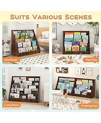 Gouun 5-Tier Front-Facing Kids Bookshelf with Deep Compartments, Montessori Style