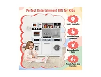 Hongge Pretend Play Kitchen Wooden Toy Set with Real Lights and Sounds