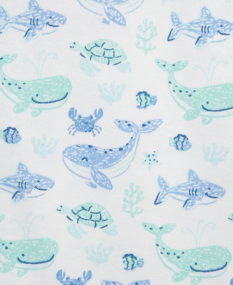 Little Me Baby Boys' Sea life Short-Sleeve and Sleeveless Romper, 2-Pack