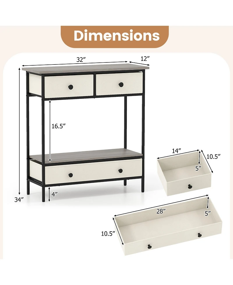 Sugift Farmhouse Console Table with Open Storage Shelf for Hallway