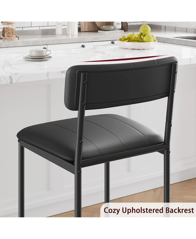 gaomon Dining Chairs Set of 2, Upholstered Dining Chairs with Back, Pu Leather Dining Kitchen Chair for Kitchen, Apartment, Dinner, Comfortable Seat,