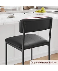 gaomon Dining Chairs Set of 2, Upholstered Dining Chairs with Back, Pu Leather Dining Kitchen Chair for Kitchen, Apartment, Dinner, Comfortable Seat,