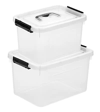 Gnuadz Clear Latch Storage Box with Handle and Lid