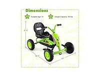 Slickblue 4 Wheel Pedal Go Kart for Kids with Steering and Adjustable Seat