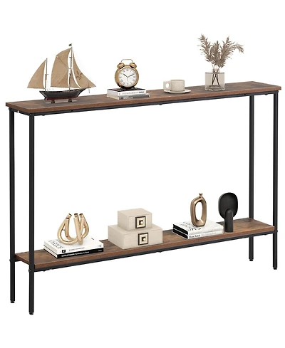 Gouun 44-Inch 2-Tier Console Table with Metal Frame