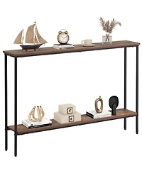 Gouun 44-Inch 2-Tier Console Table with Metal Frame